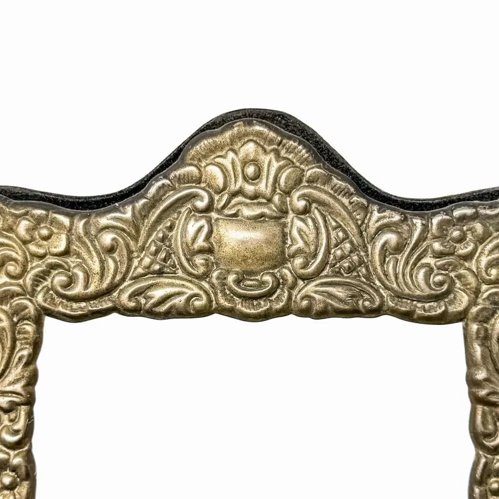 Vintage Ornate Picture Frame Antiqued Brass Bronze Patina Baroque Floral